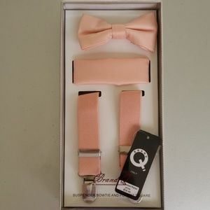 Little Boy Bow Tie, Pocket Square, and Suspenders